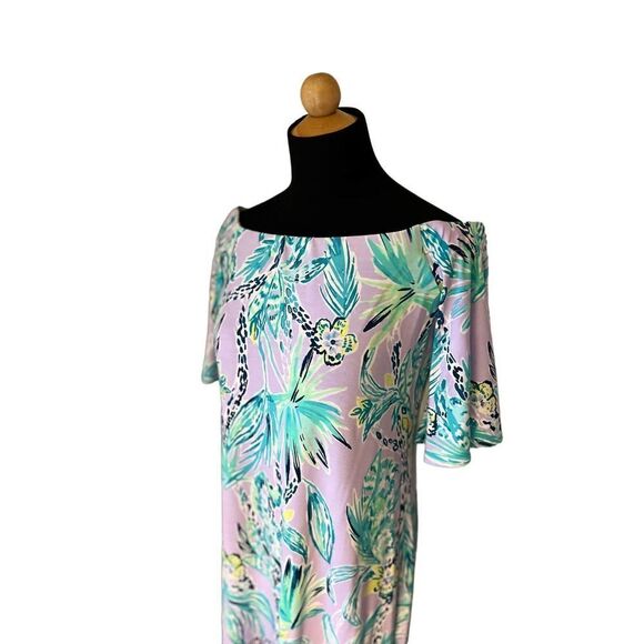 LILLY PULITZER FAWSETT Small Off the Shoulder Dress Lilac Verbena - Picture 12 of 16